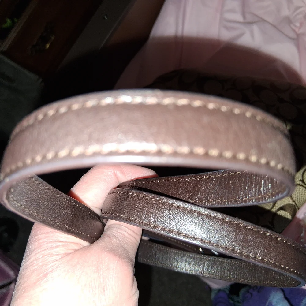 SOLD** Coach Brown Crossbody Bag with Signature Monogram EUC Smoke Free Home - Picture 4 of 7